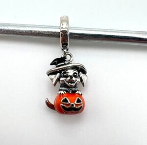 NEW Halloween Witch Puppy in Pumpkin Charm for European Bracelet